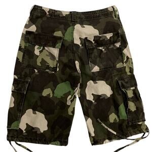 Gorilla Unit Cargo Shorts Mens 32 Green Camo Y2K Street Baggy 50 Cent Skate